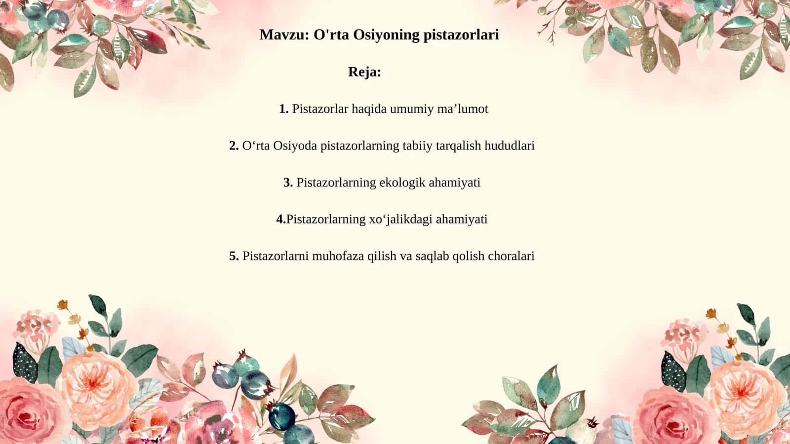 O'rta Osiyoning pistazorlari