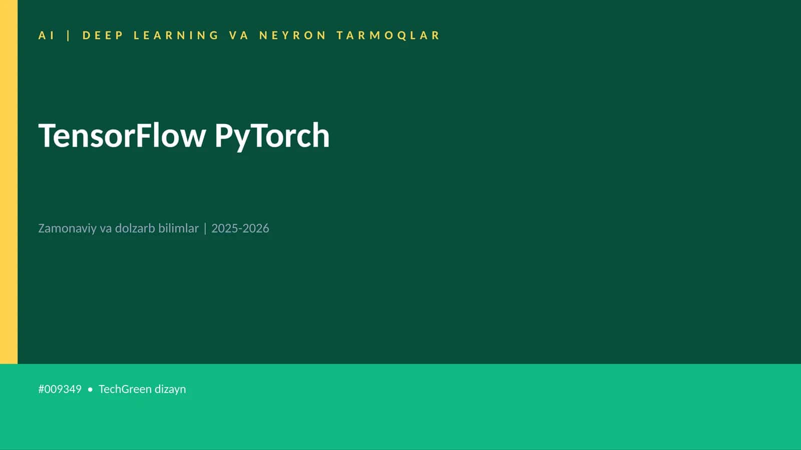 AI | DEEP LEARNING VA NEYRON TARMOQLAR