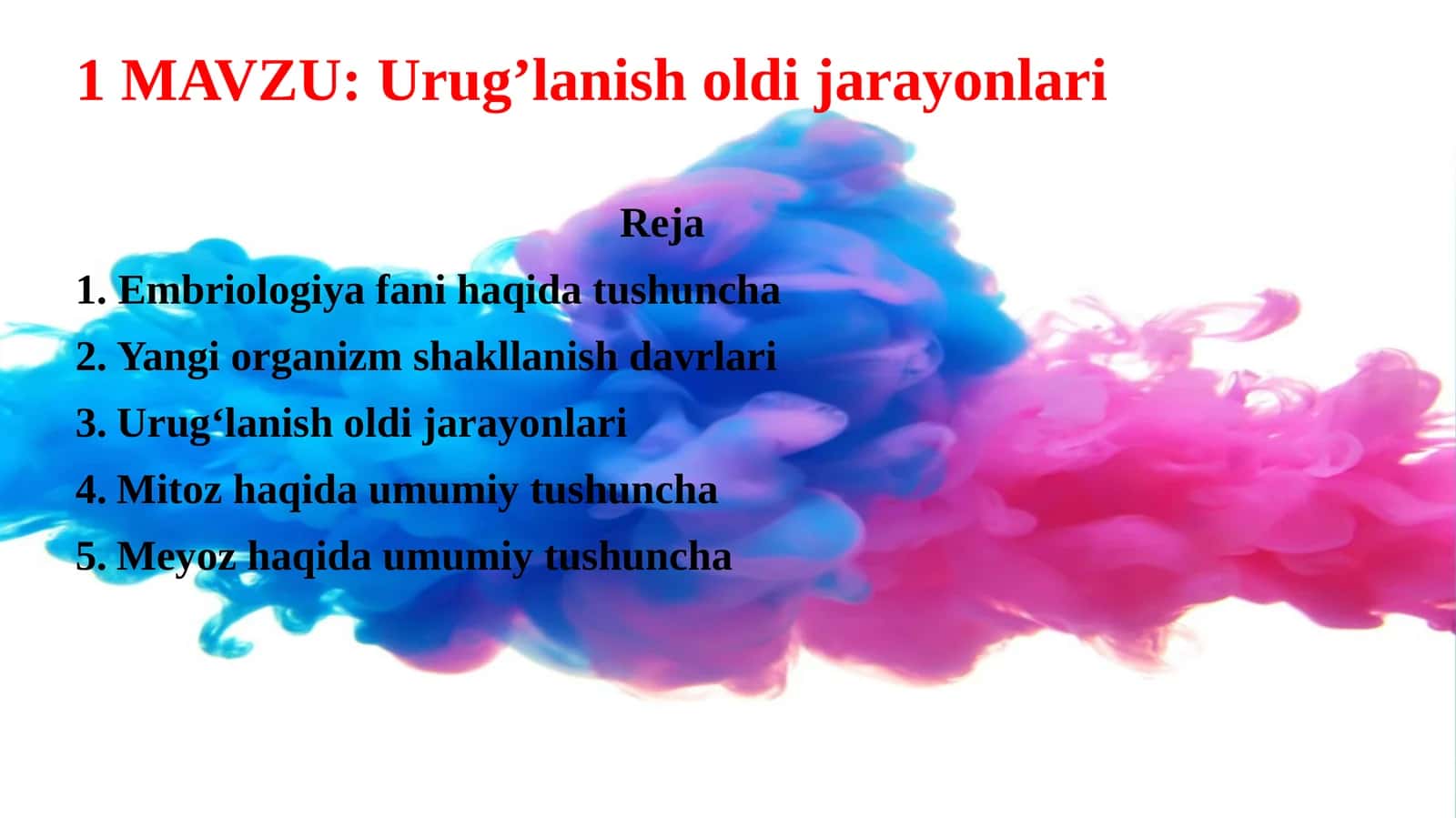 Embriologiya fani haqida tushuncha