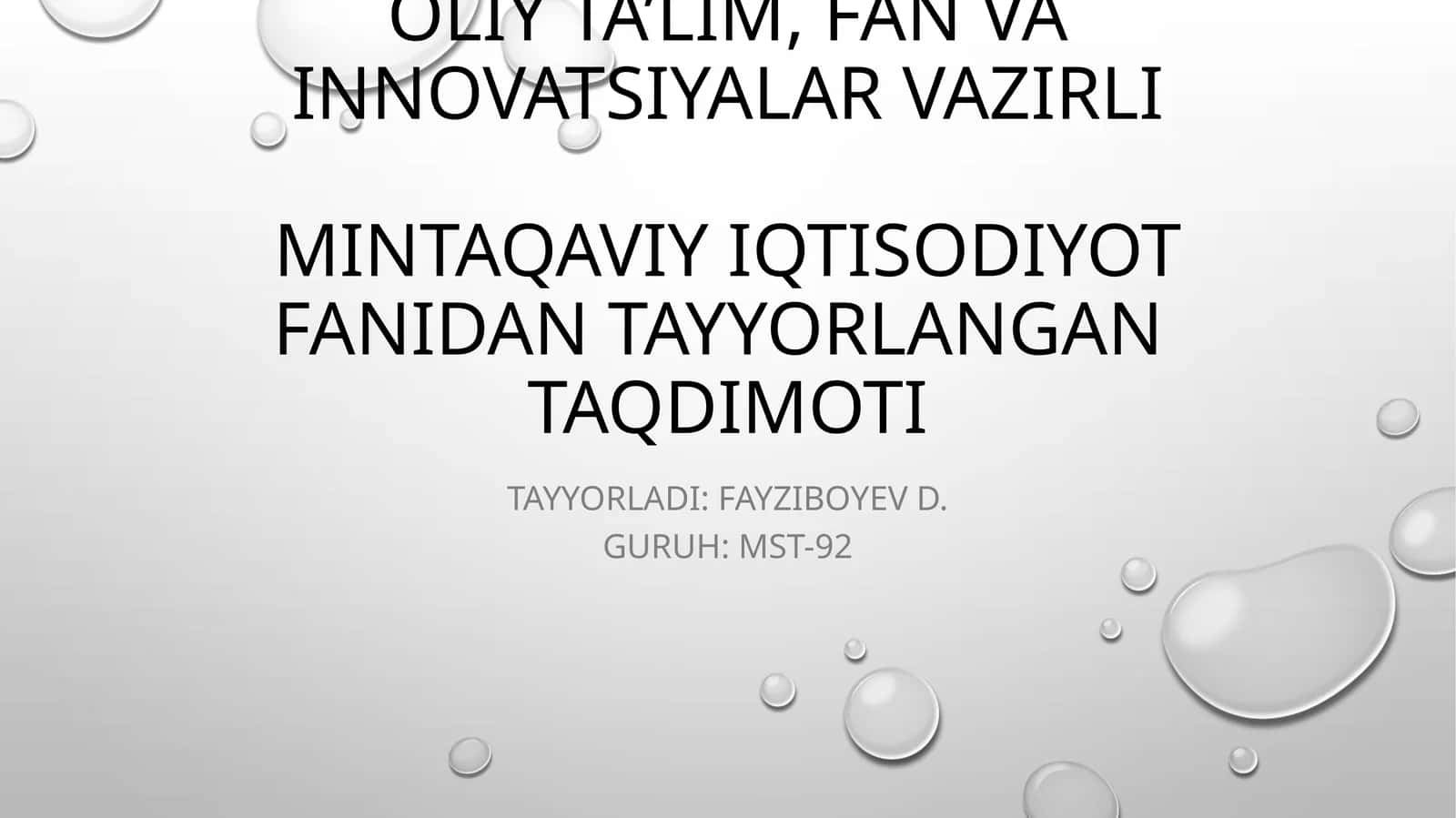 Mintaqalar moliyasining mohiyati