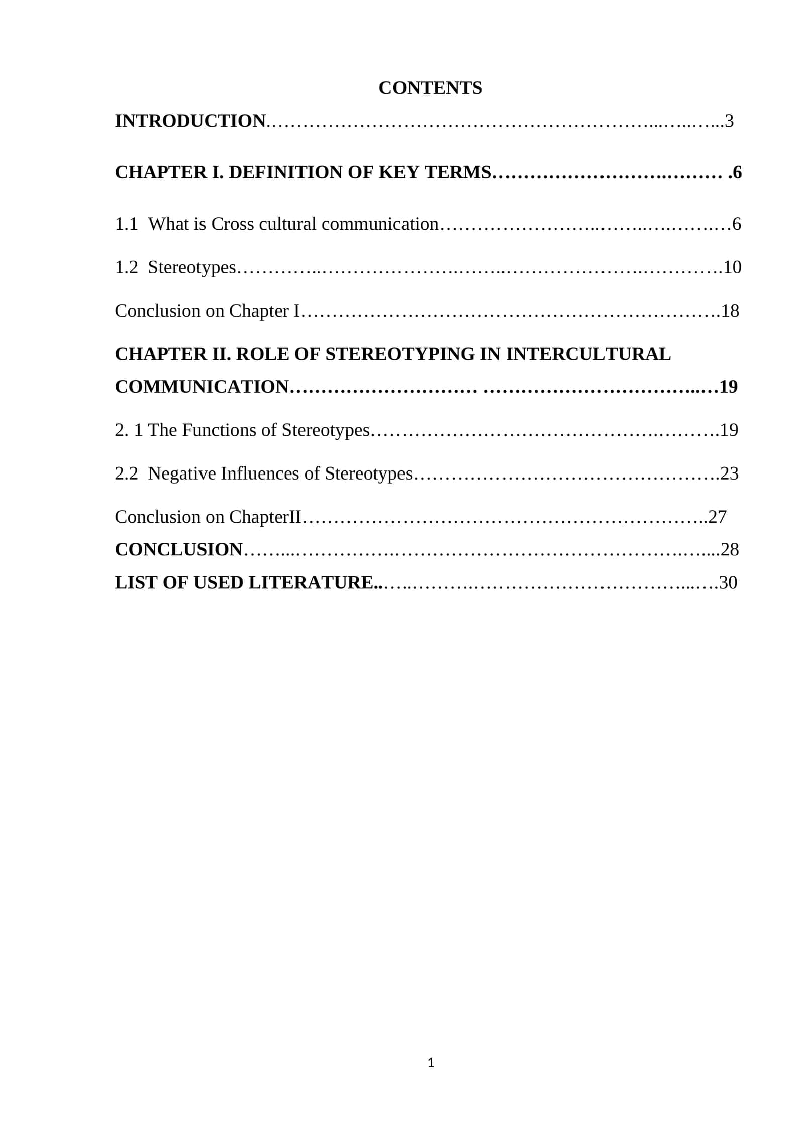 Cross Cultural Communication and Stereotypes