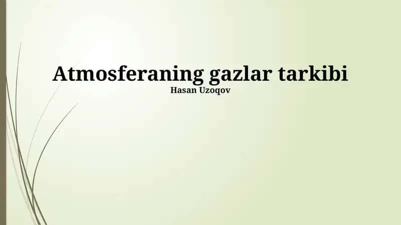 Atmosferaning gazlar tarkibi