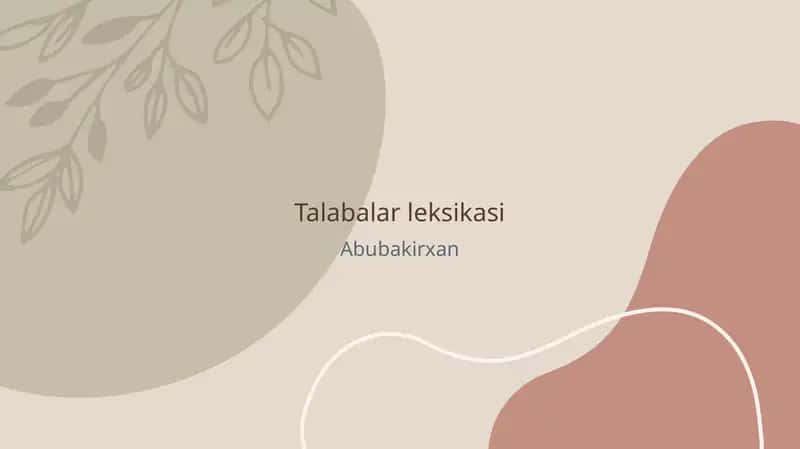 Talabalar leksikasi