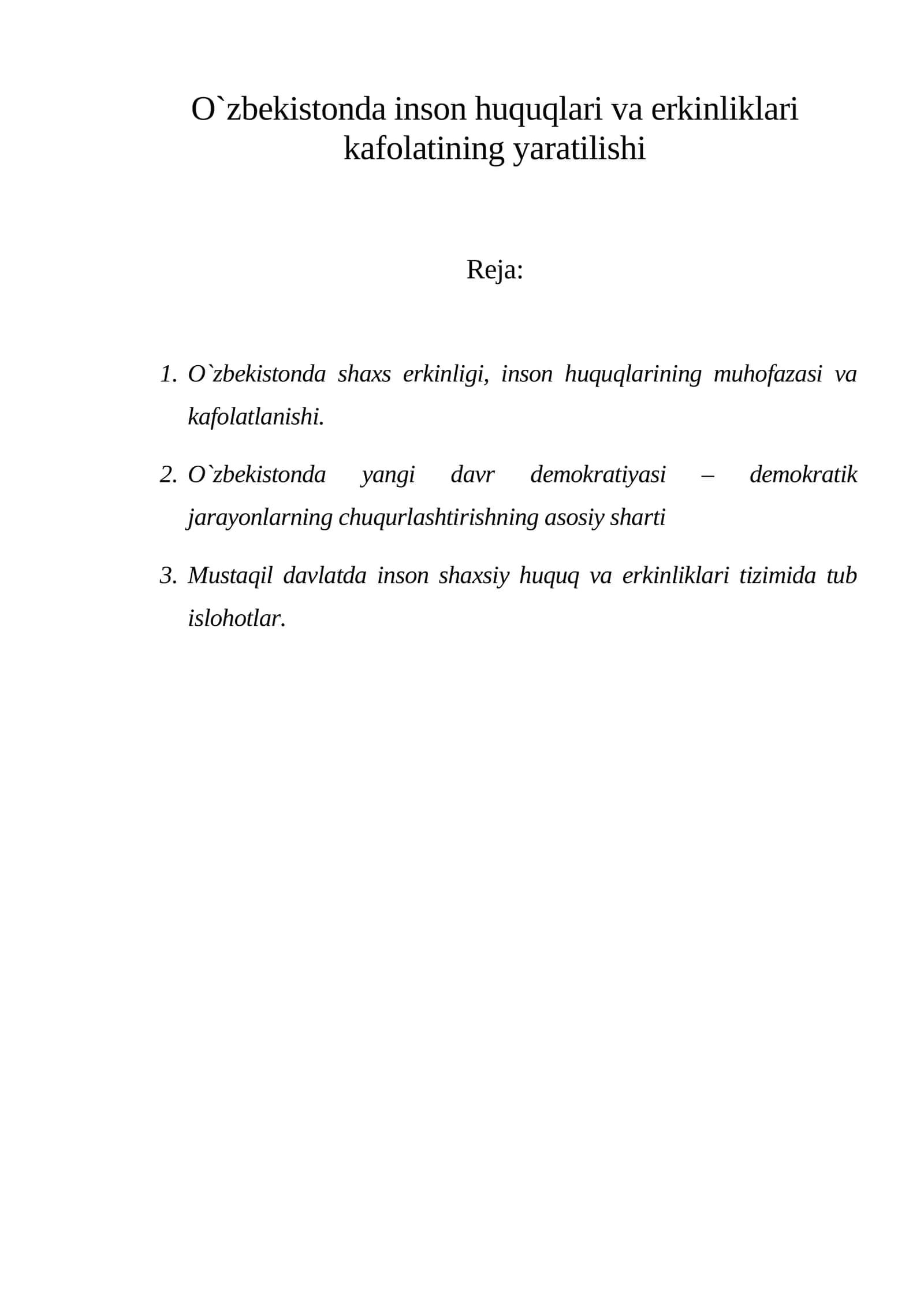 Inson huquqlari va erkinliklar