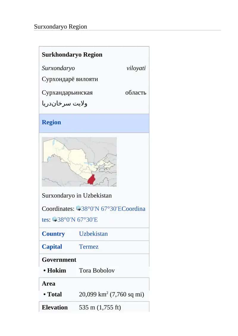 Surxondaryo Region