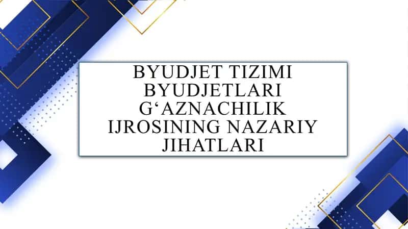 Byudjet tizimi byudjetlari g‘aznachilik ijrosining nazariy jihatlari