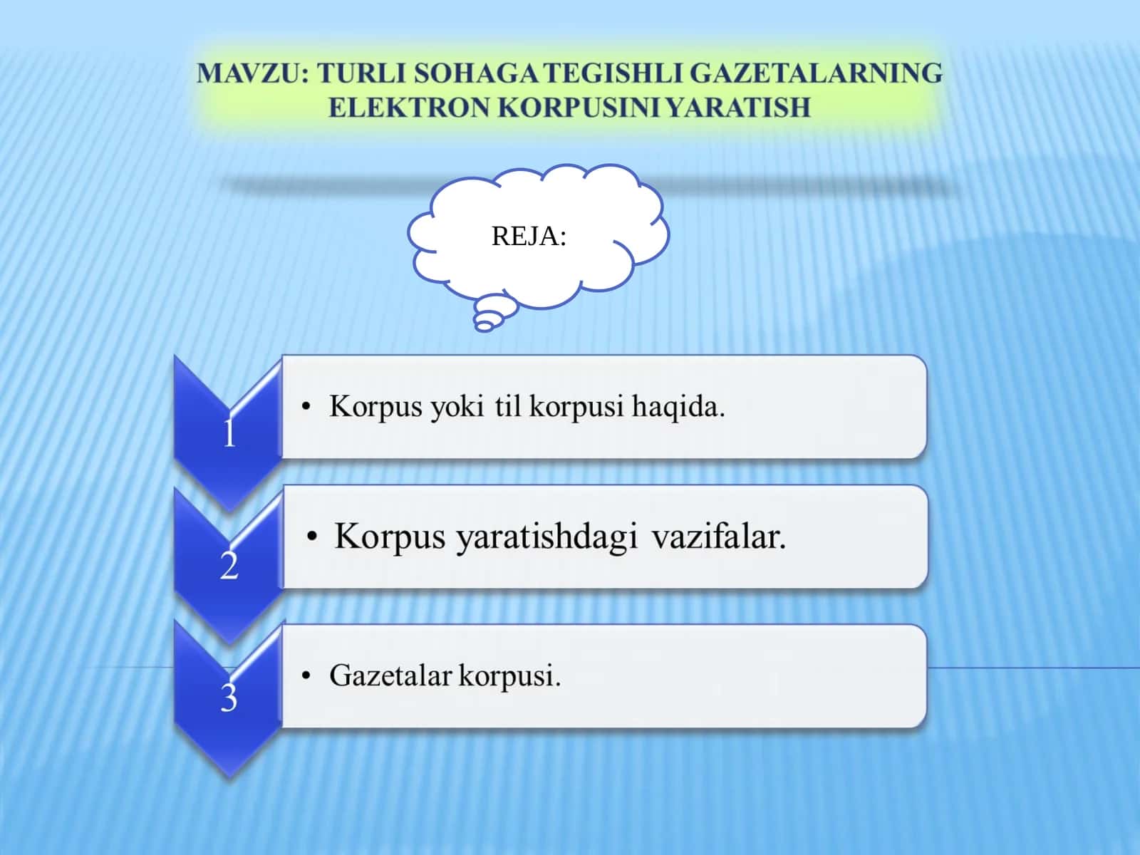TURLI SOHAGA TEGISHLI GAZETALARNING ELEKTRON KORPUSINI YARATISH