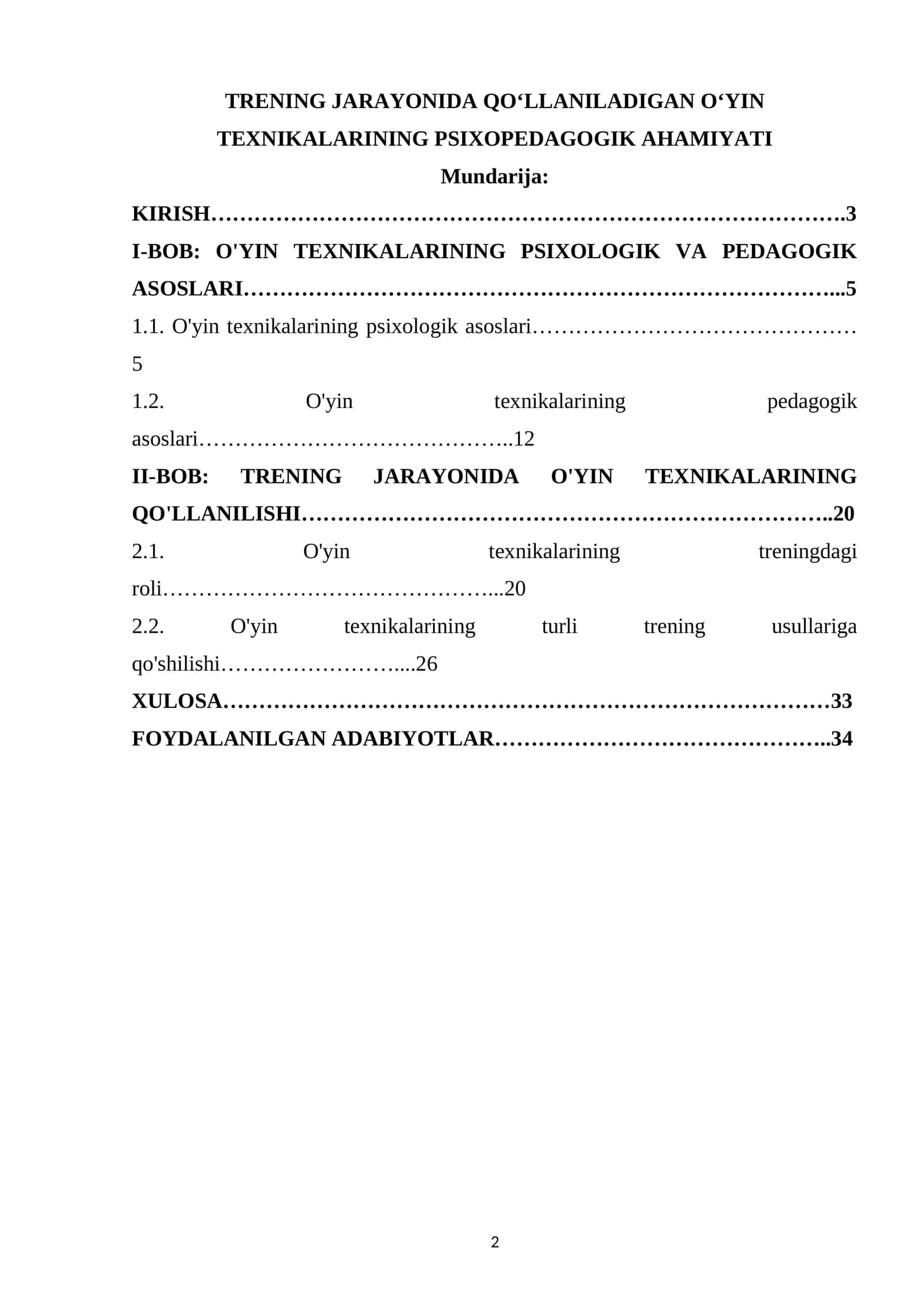 TRENING JARAYONIDA QOʻLLANILADIGAN OʻYIN TEXNIKALARINING PSIXOPEDAGOGIK AHAMIYATI