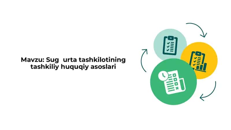 Sug`urta tashkilotining tashkiliy huquqiy asoslari.