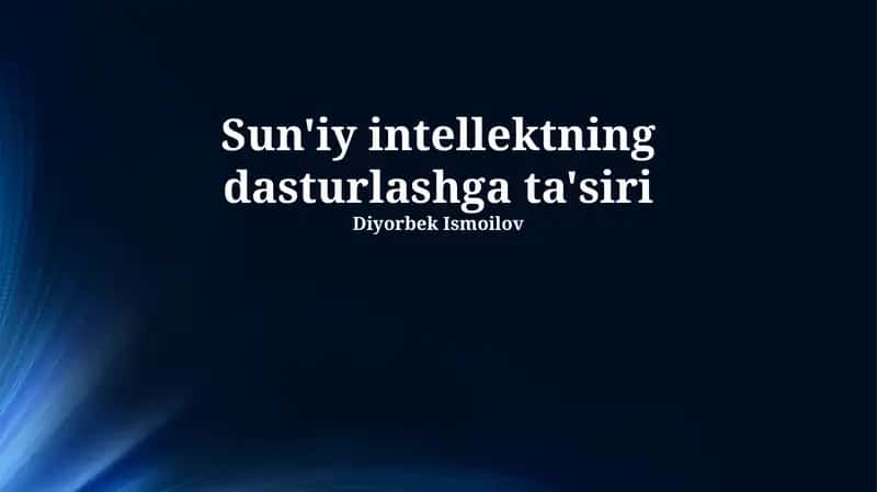Sun'iy intellektning dasturlashga ta'siri