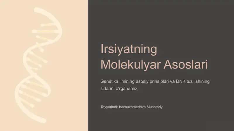 Irsiyatning Molekulyar Asoslari