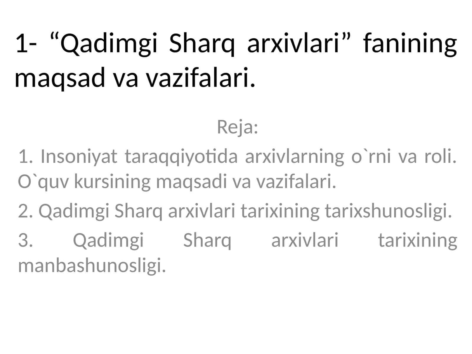 Qadimgi Sharq arxivlari