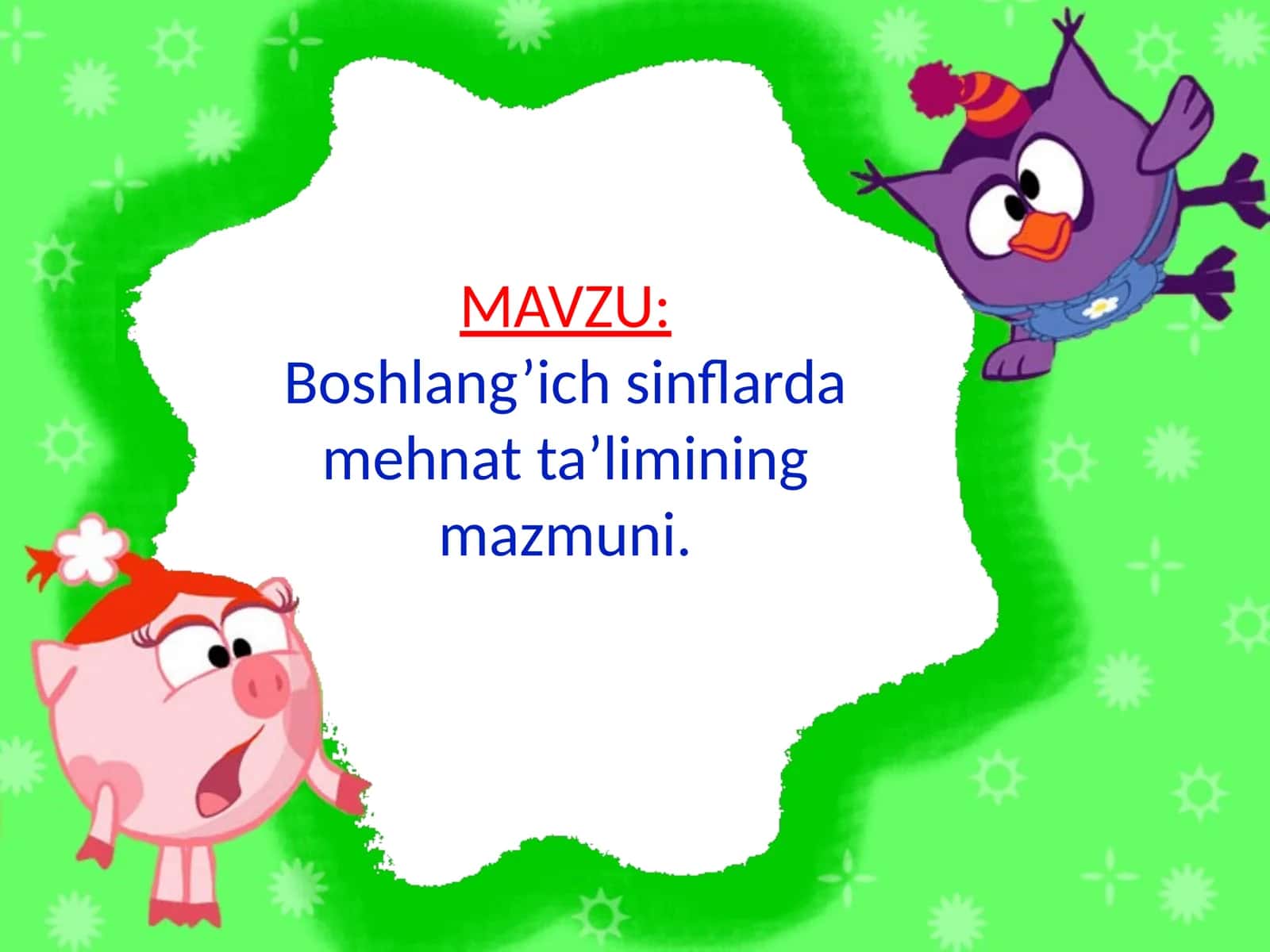 Mehnat ta'limi mazmuni va tashkiliysi