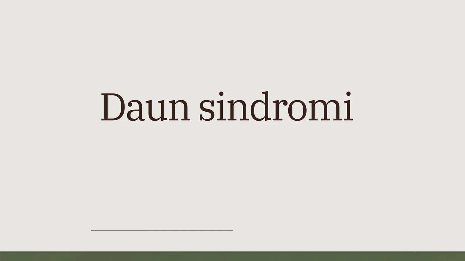 Daunsindromi