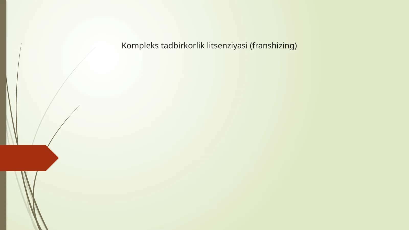 Kompleks tadbirkorlik litsenziyasi (franshizing)