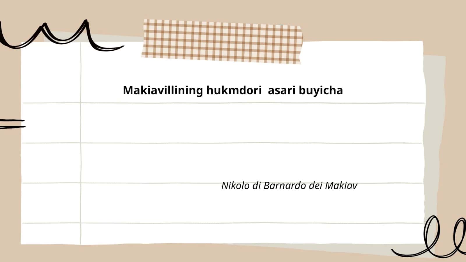 Makiavillining hukmdori asari buyicha