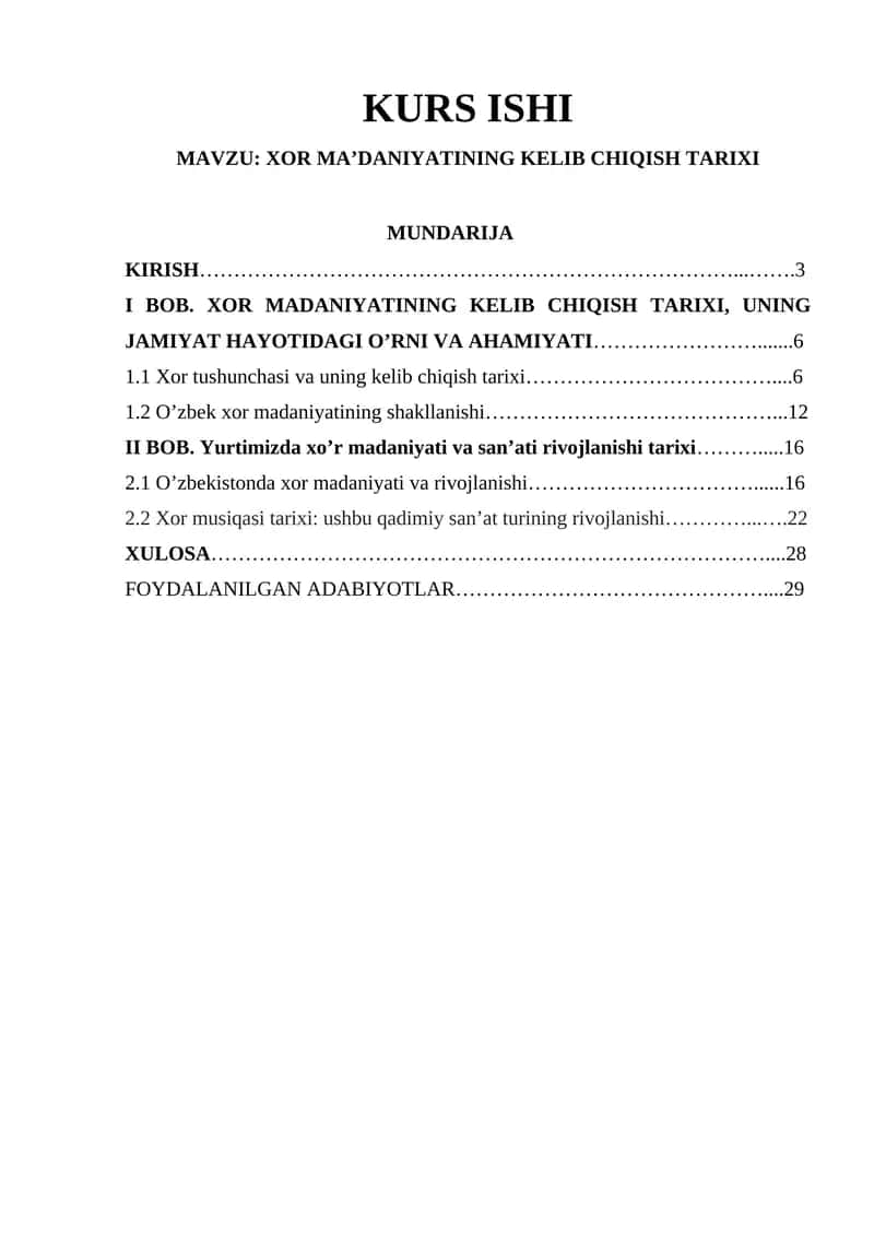 XOR MA’DANIYATINING KELIB CHIQISH TARIXI