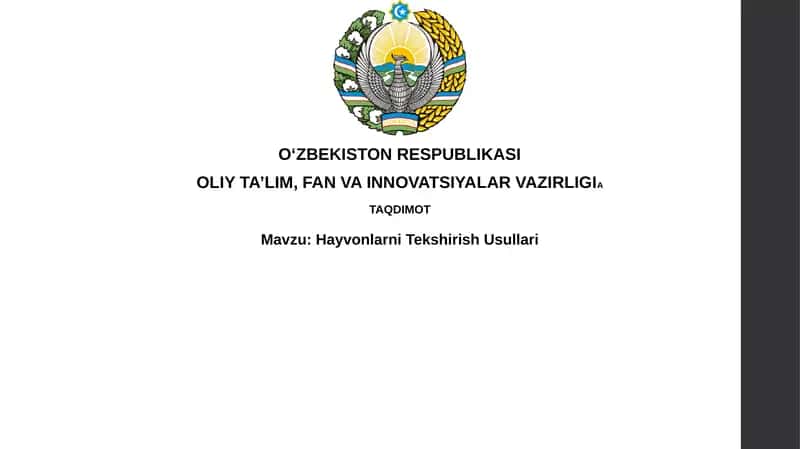 Hayvonlarni Tekshirish Usullari