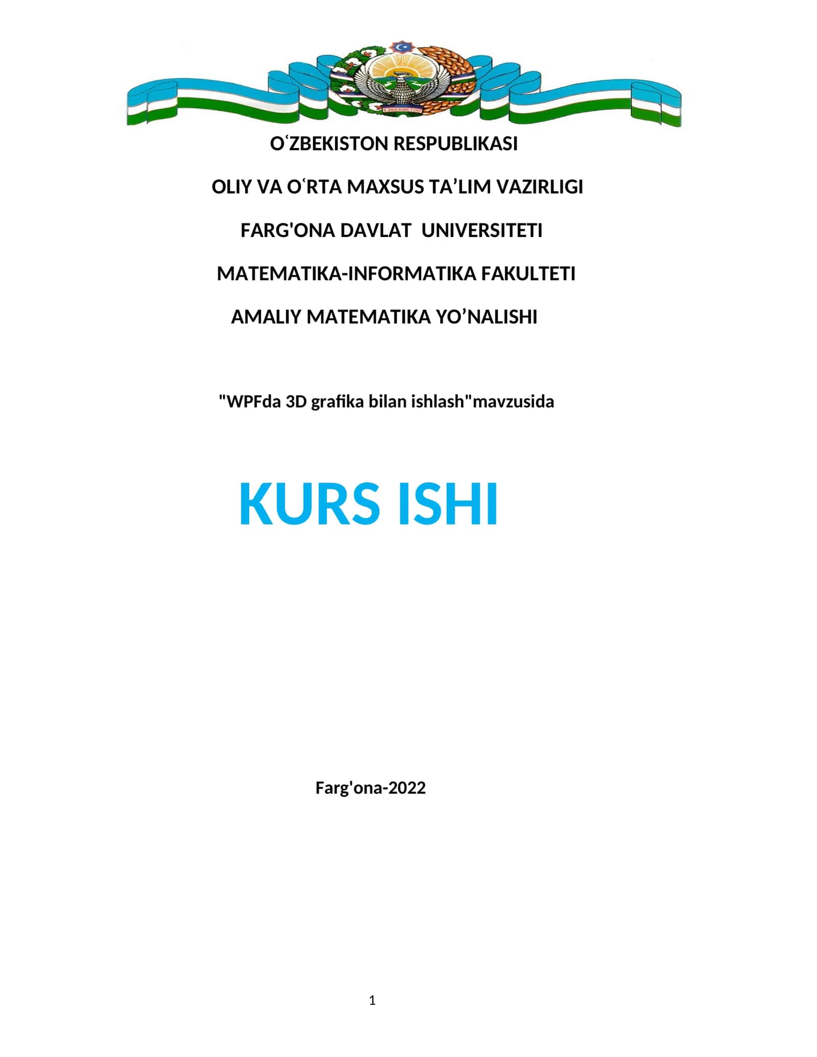 WPFda 3D grafika bilan ishlash