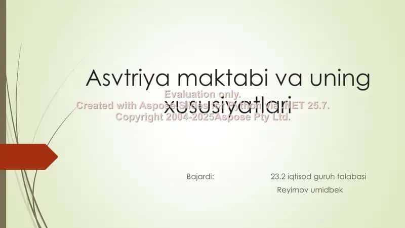 Avstriya maktabi va uning xususiyatlari