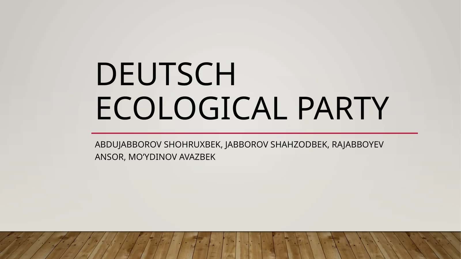 Deutsch ecological party