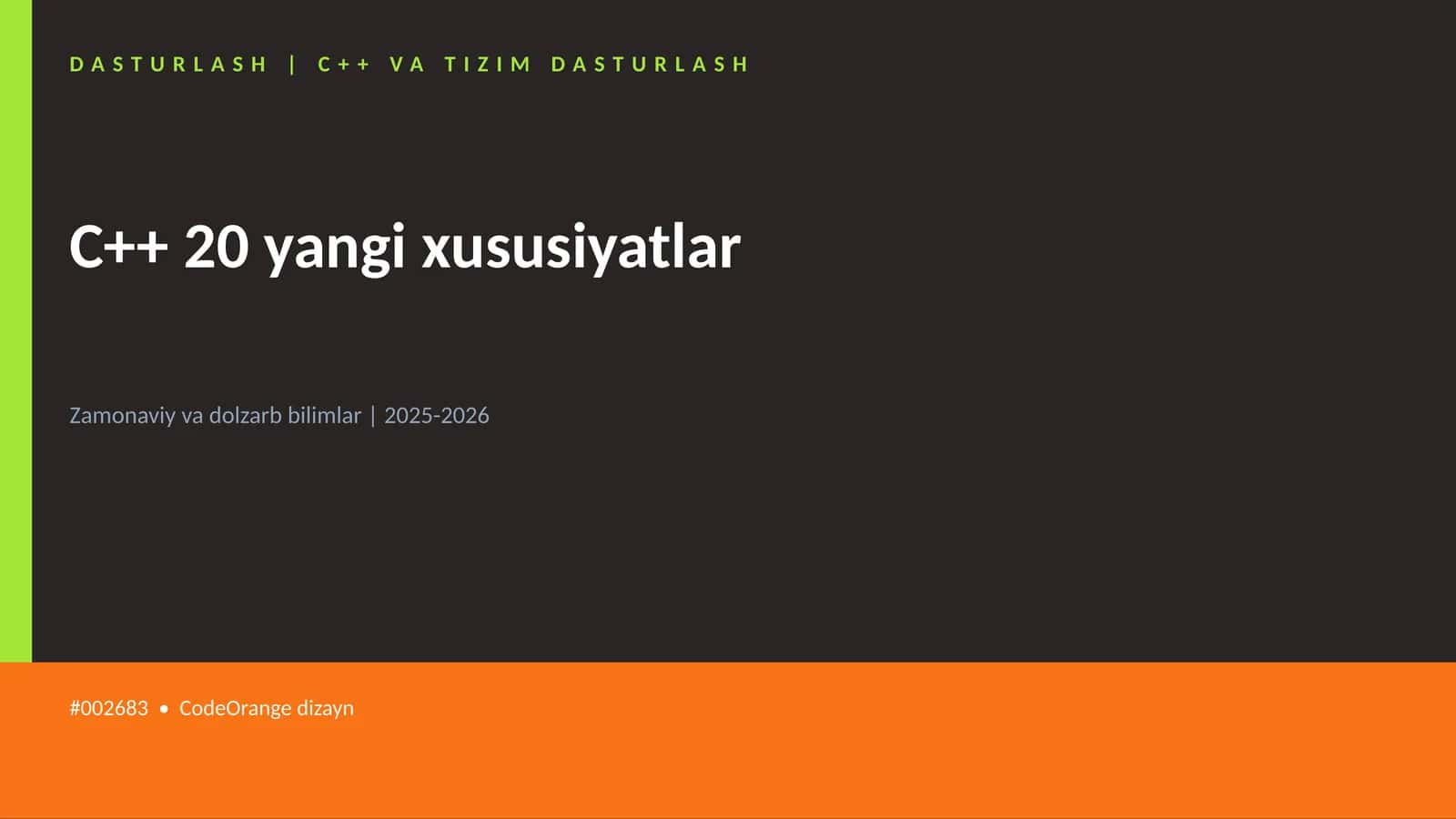 C++ 20 yangi xususiyatlar