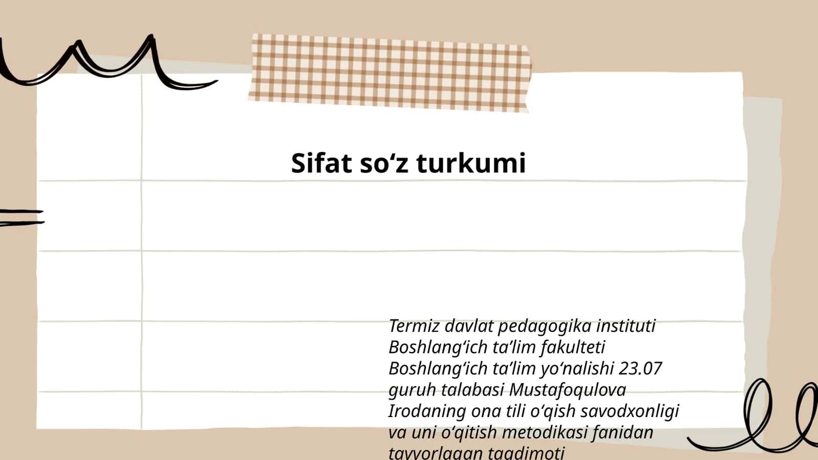 Sifat soʻz turkumi