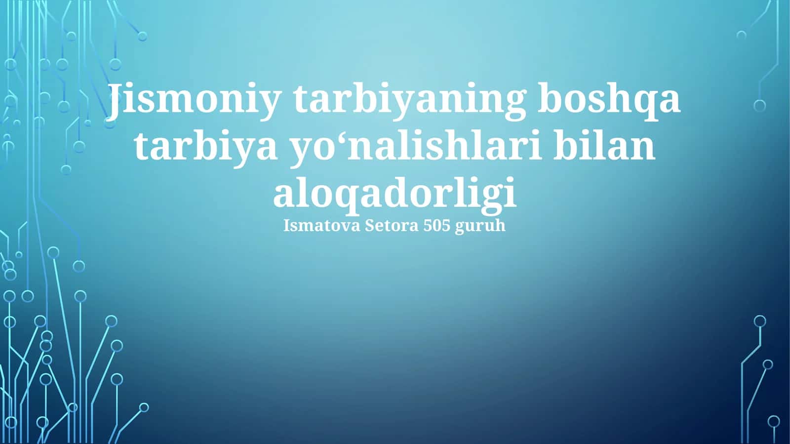 Jismoniy tarbiyaning boshqa tarbiya yo‘nalishlari bilan aloqadorligi