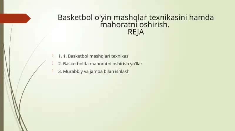 Basketbol Mashqlari Texnikasi