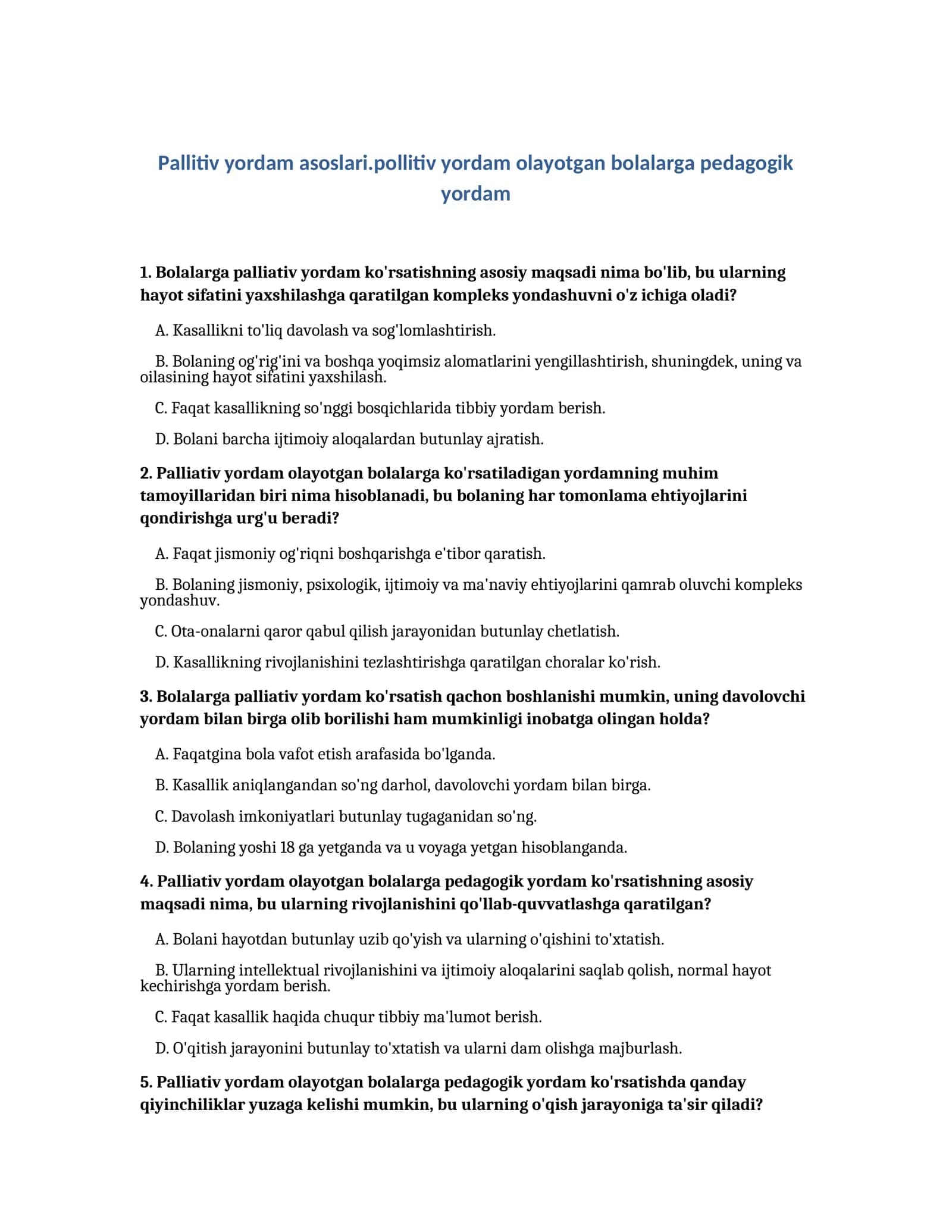 Pallitiv yordam asoslari