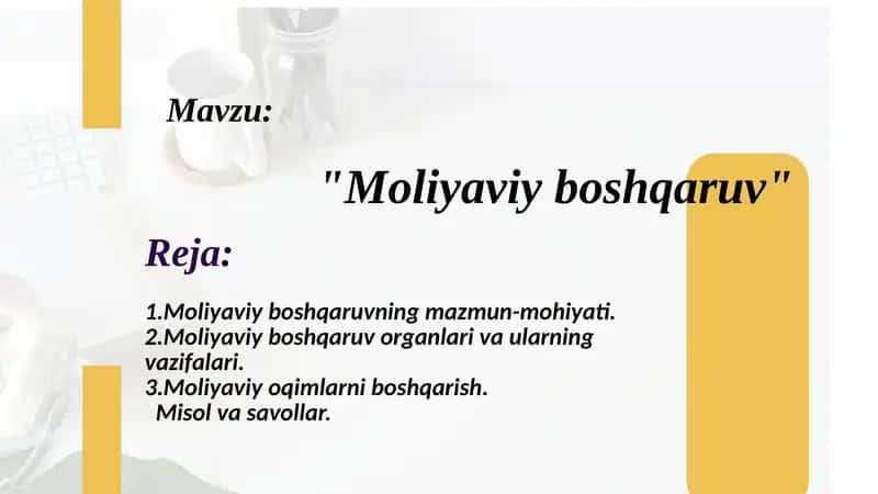 Moliyaviy boshqaruv