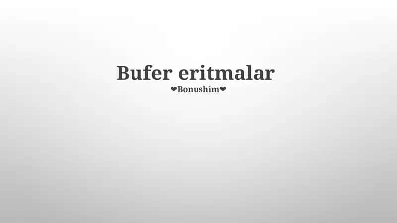 Bufer eritmalar
