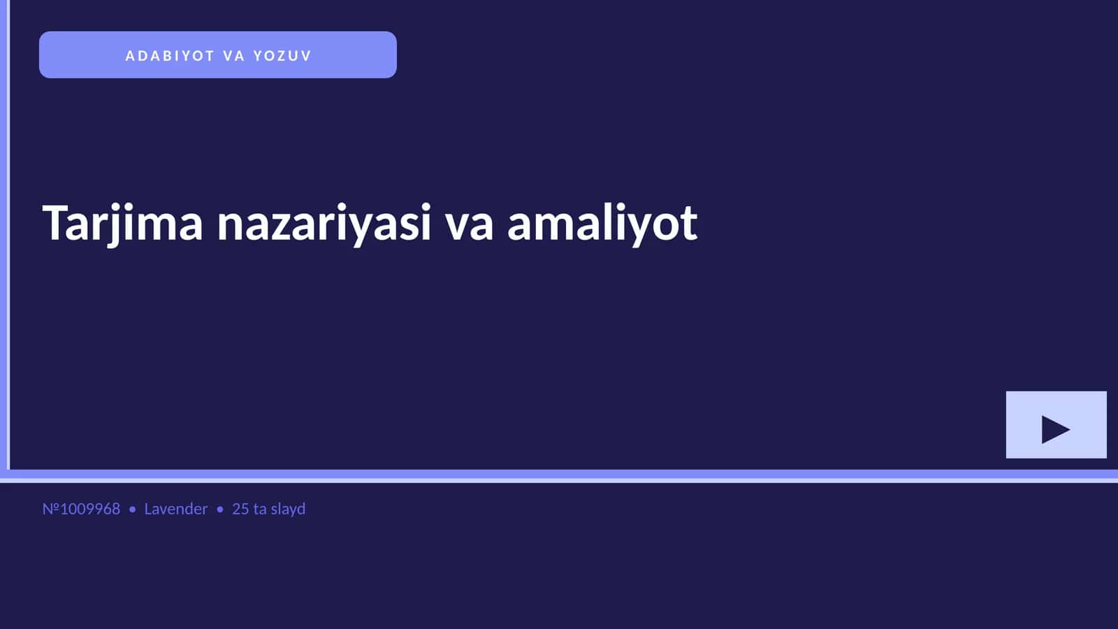 Tarjima nazariyasi va amaliyot