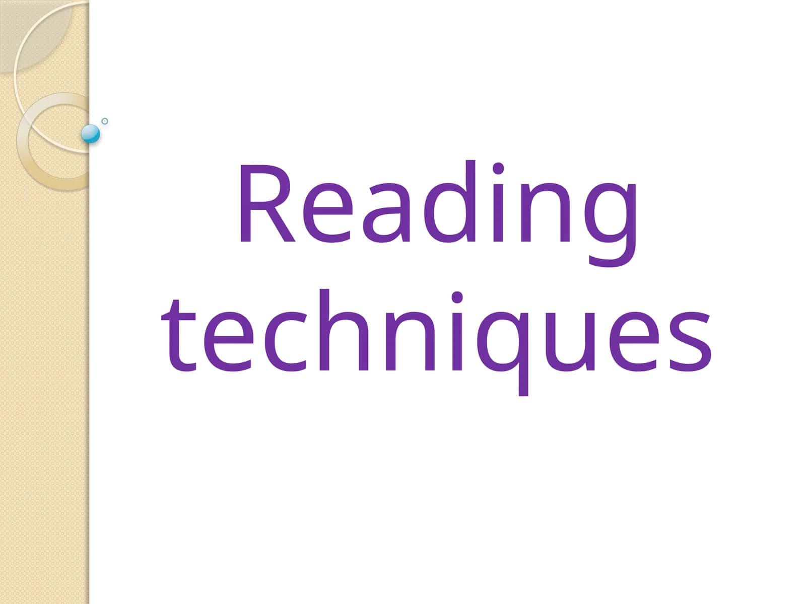 Reading Techniques