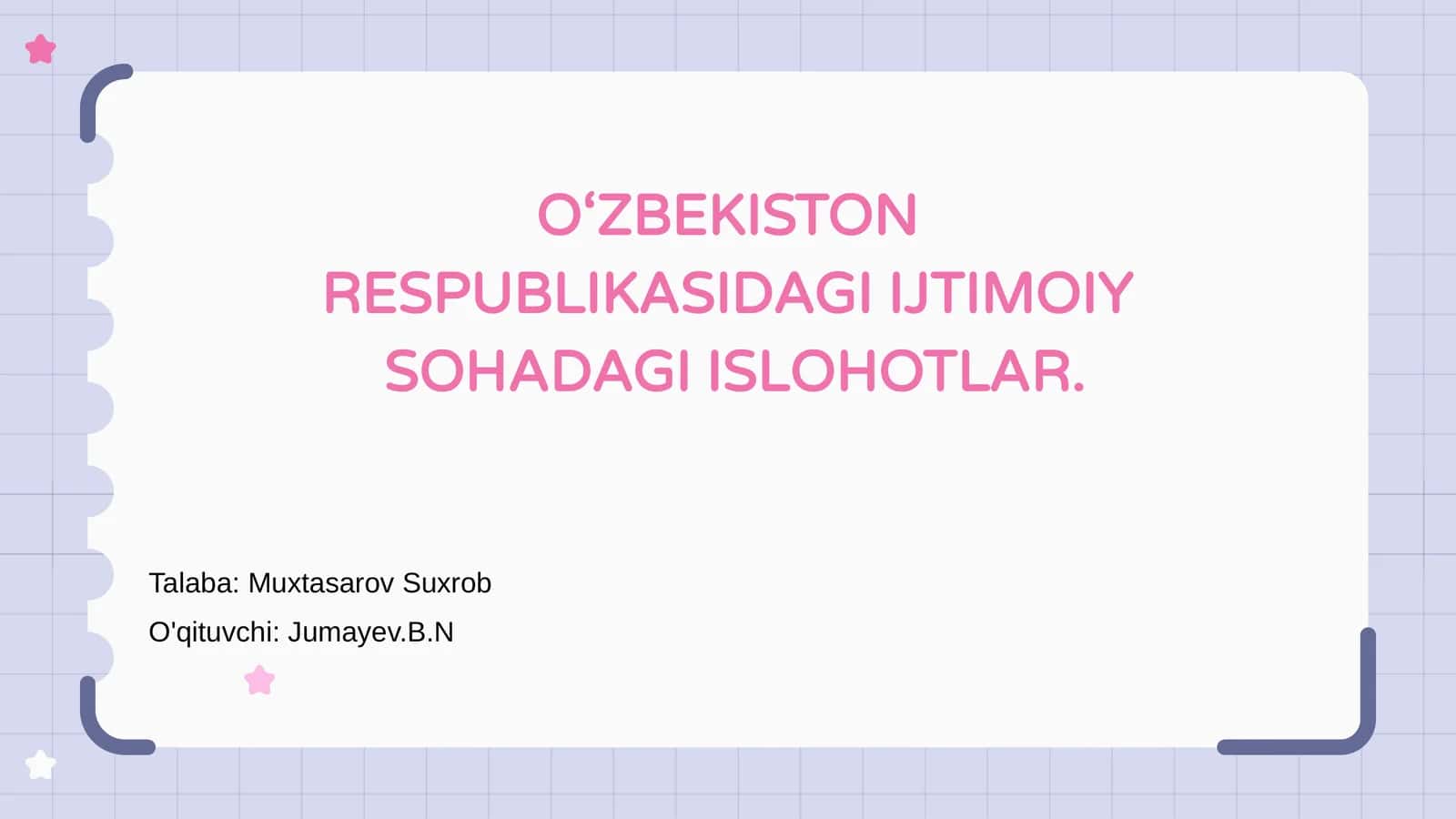 Ijtimoiy sohada islohotlarning asosiy tamoyillari