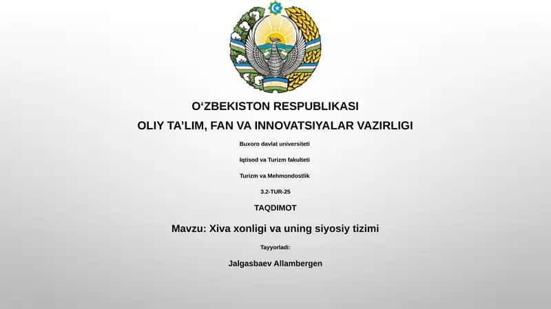 Xiva xonligi va uning siyosiy tizimi