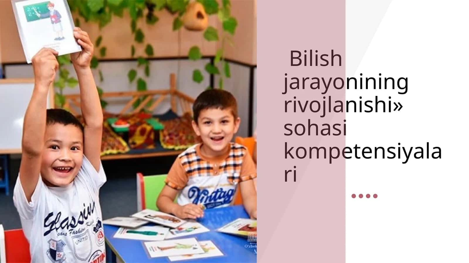 Bilish jarayonining rivojlanishi» sohasi kompetensiyalari