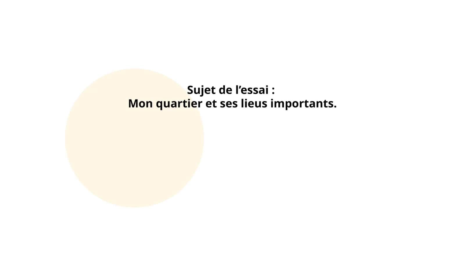 Mon quartier et ses lieus importants