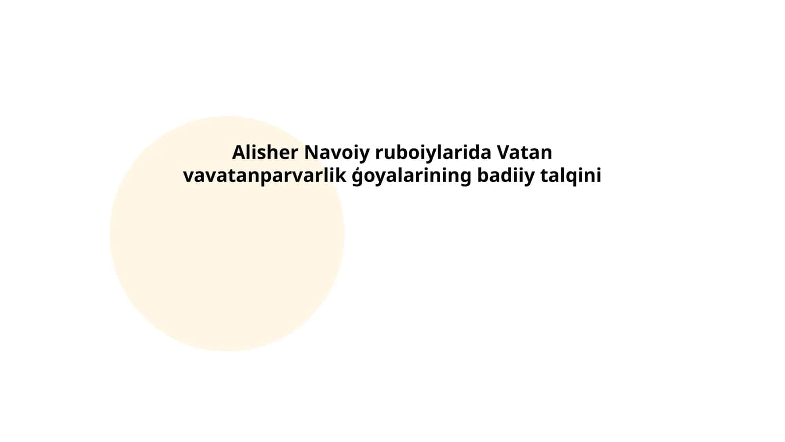 Alisher Navoiy ruboiylarida Vatan vavatanparvarlik ģoyalarining badiiy talqini