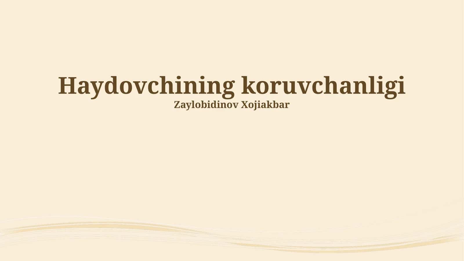 Haydovchining koruvchanligi