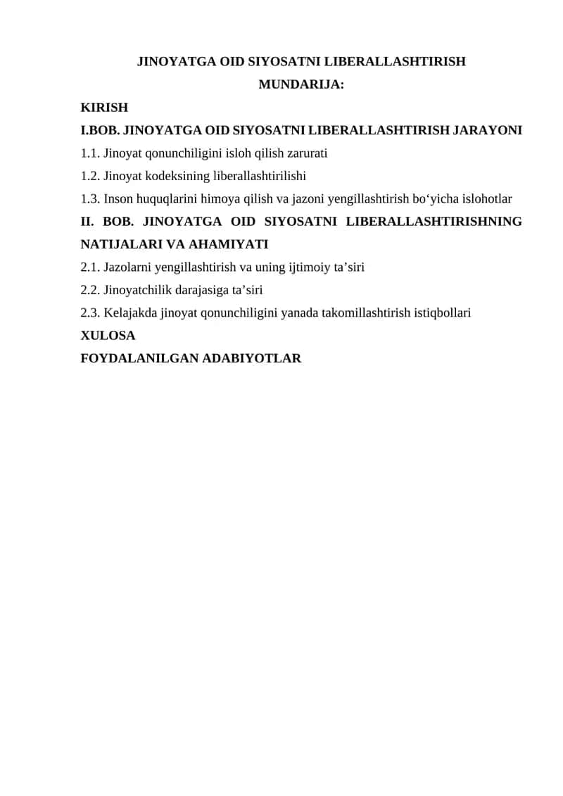 JINOYATGA OID SIYOSATNI LIBERALLASHTIRISH