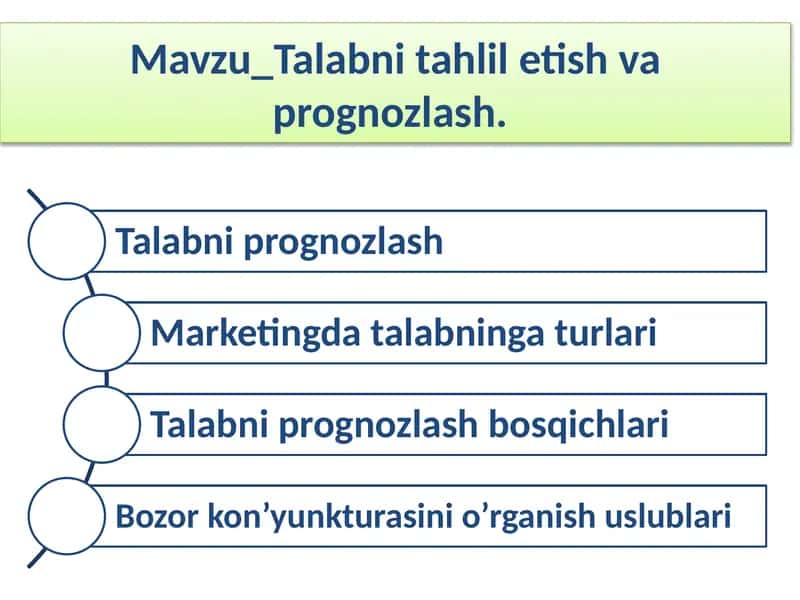 Talabni tahliletish va prognnozlash