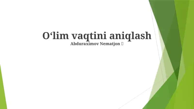 O'lim vaqtini aniqlash