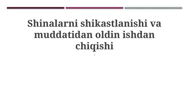 Shikastlanish sabablari va turlari