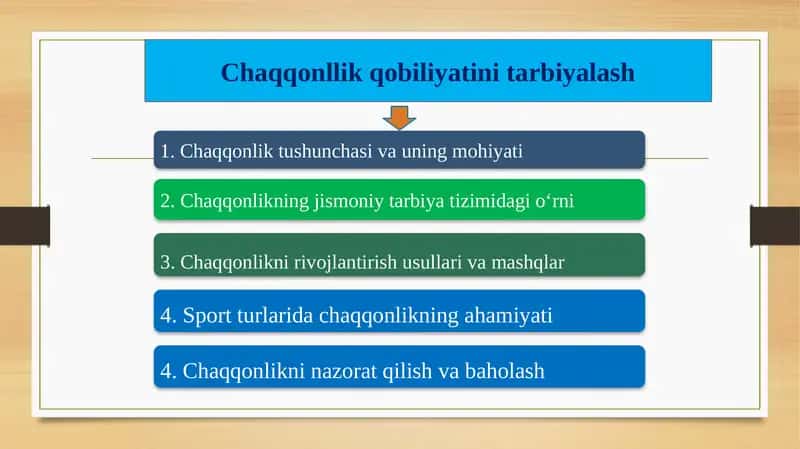 Chaqqonllik qobiliyatini tarbiyalash