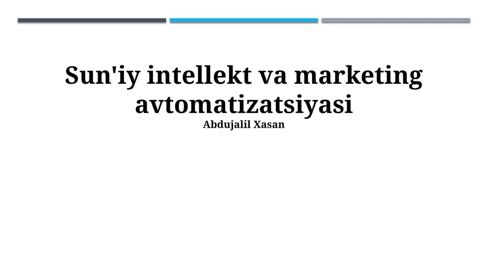 Sun'iy intellekt va marketing avtomatizatsiyasi