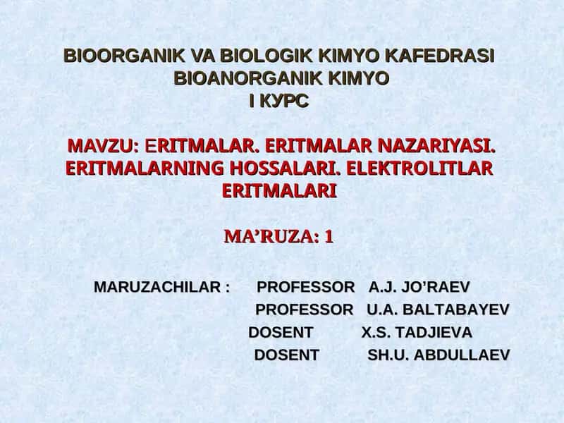 BIOANORGANIK KIMYO