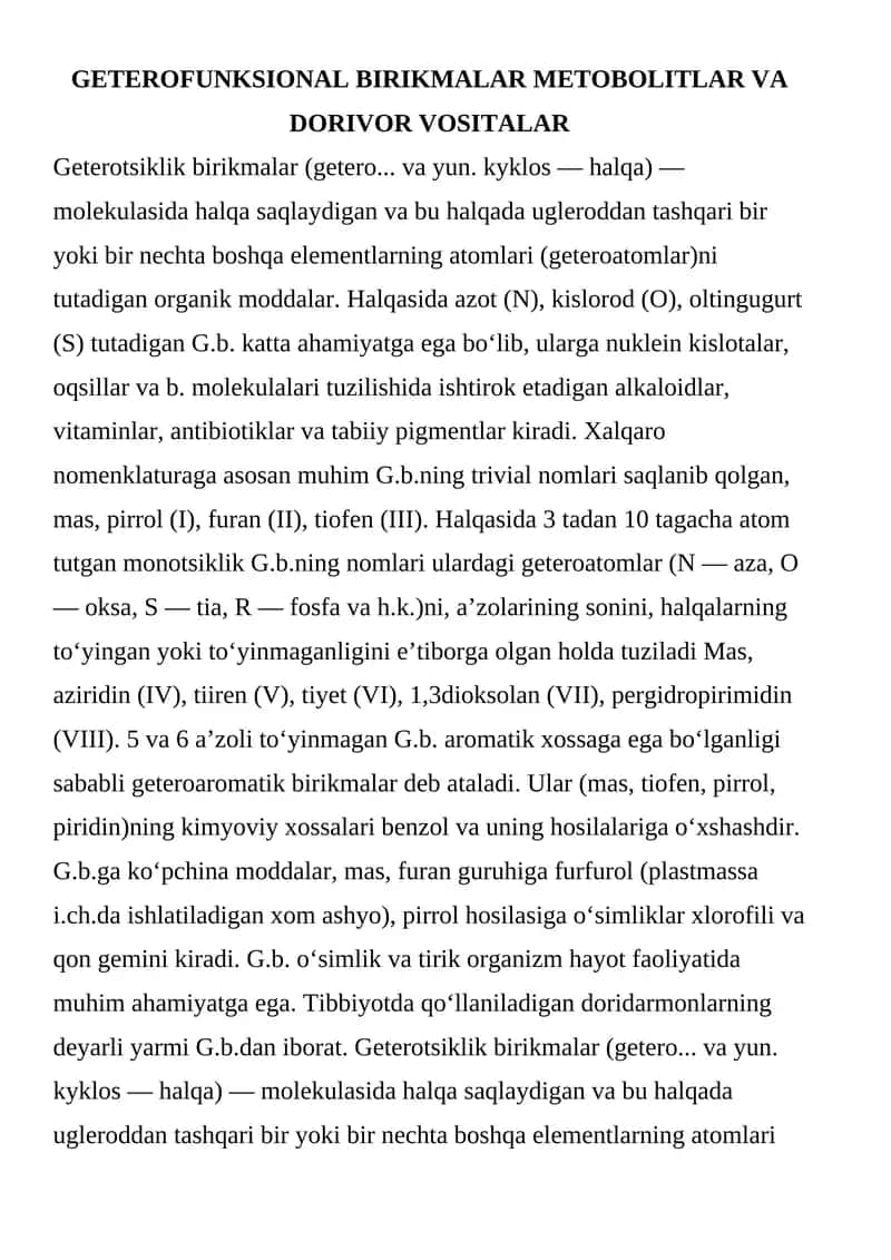 Geterofunksional birikmalar
