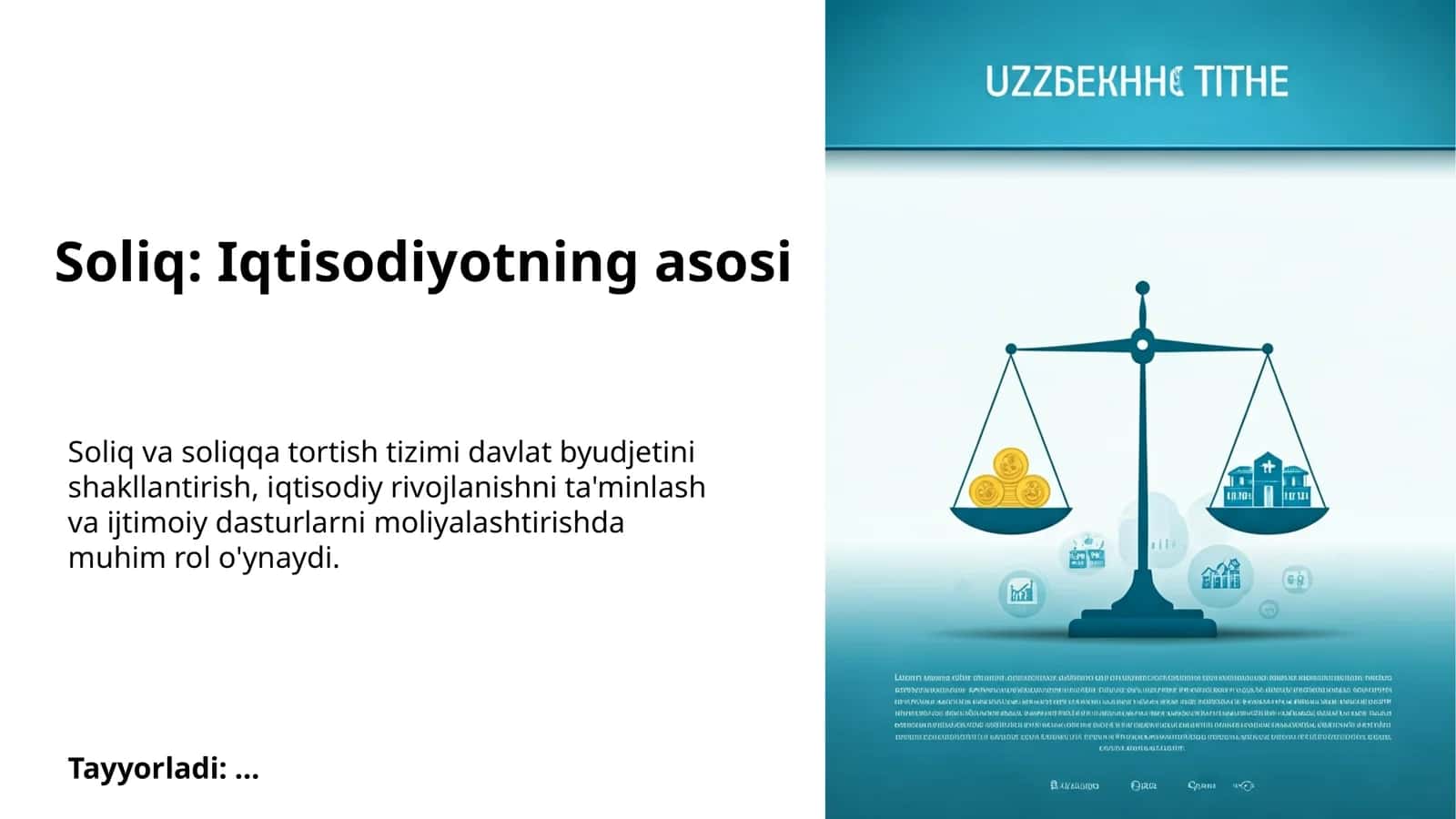 Soliq: Iqtisodiyotning asosi