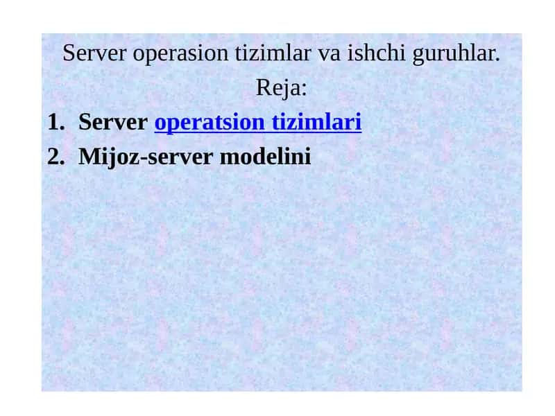 Serveroperatsiontizimlari